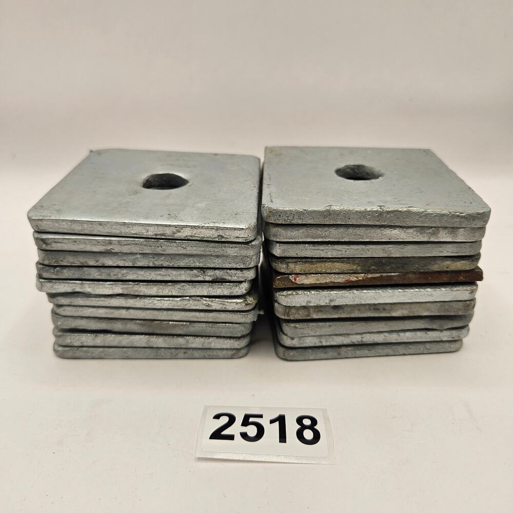 LOT OF 10 3"X3"X1/4" THICK SQUARE BEARING PLATE WASHER GALVANIZED